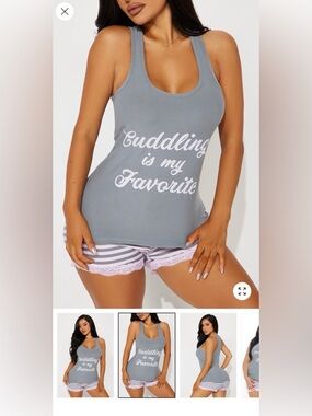 NWOT Not Tired Women's Gray and Pink Sleepwear Set